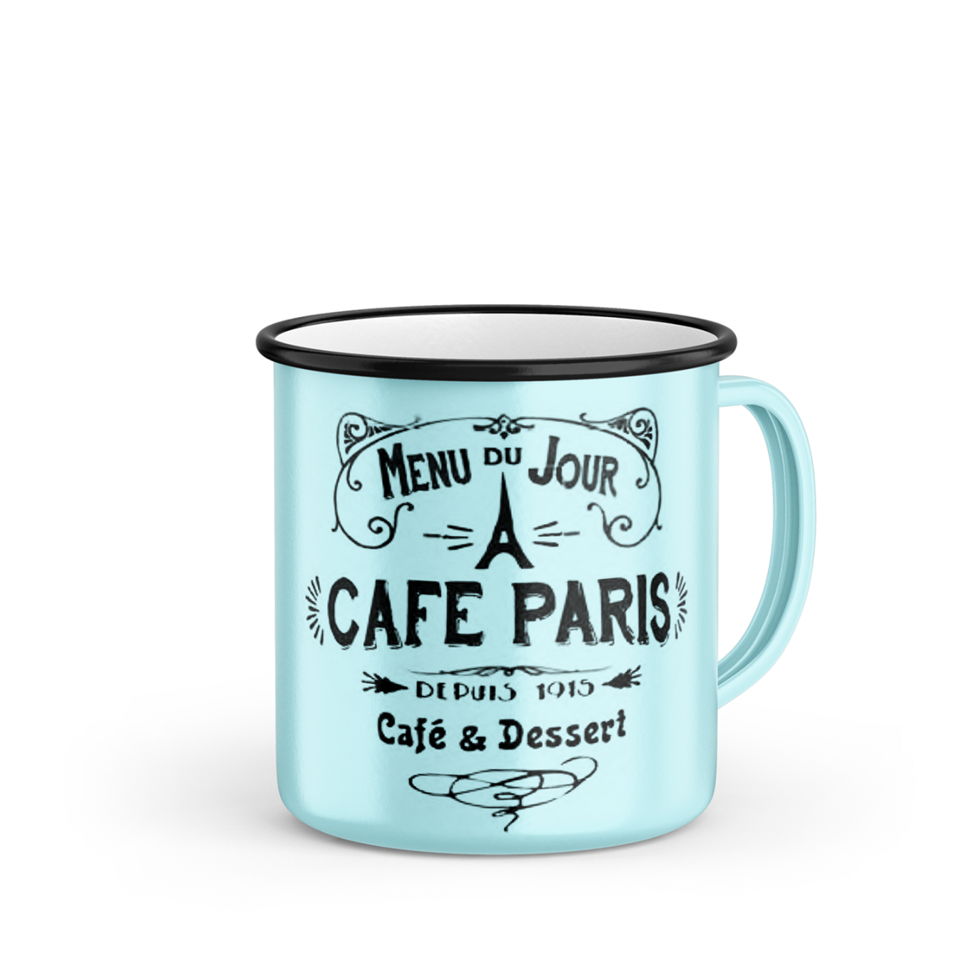 MUG RETRO PM CAFE DE PARIS BLEU