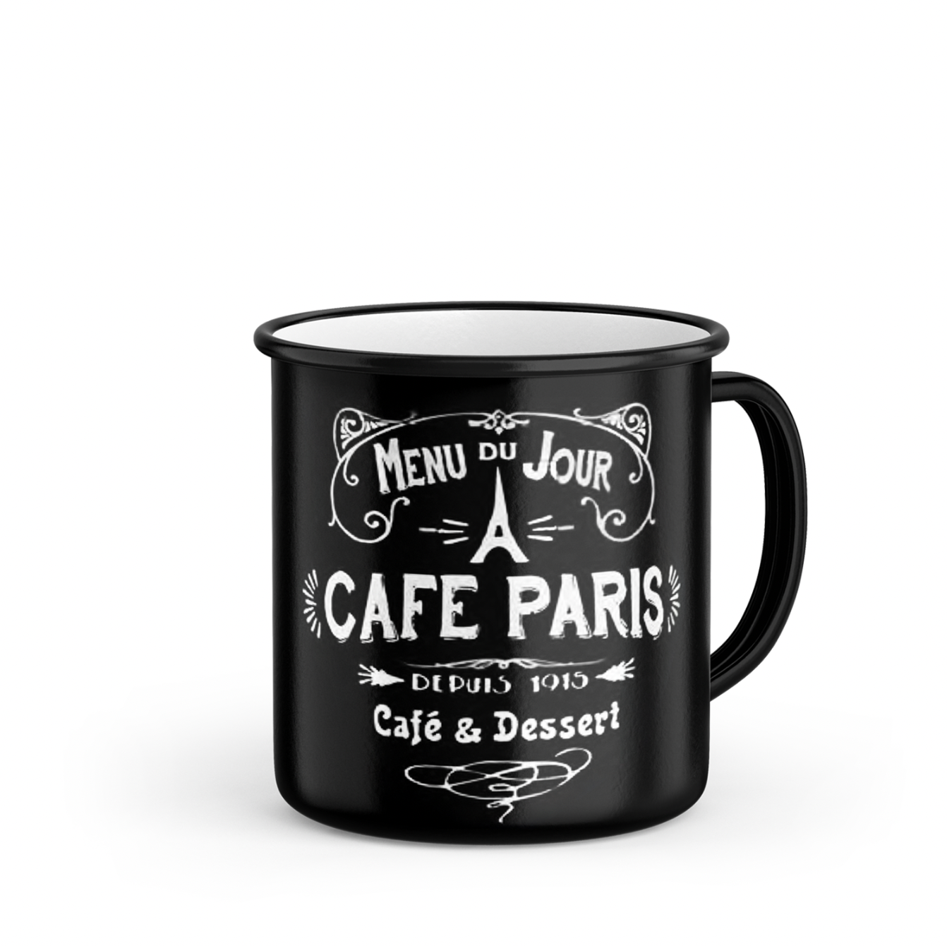 MUG RETRO PM CAFE DE PARIS NOIR