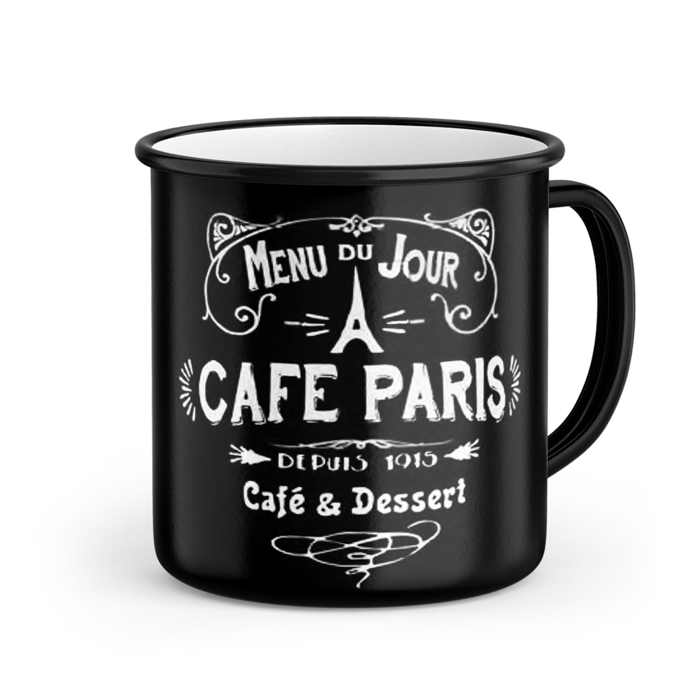 MUG RETRO GM CAFE DE PARIS NOIR