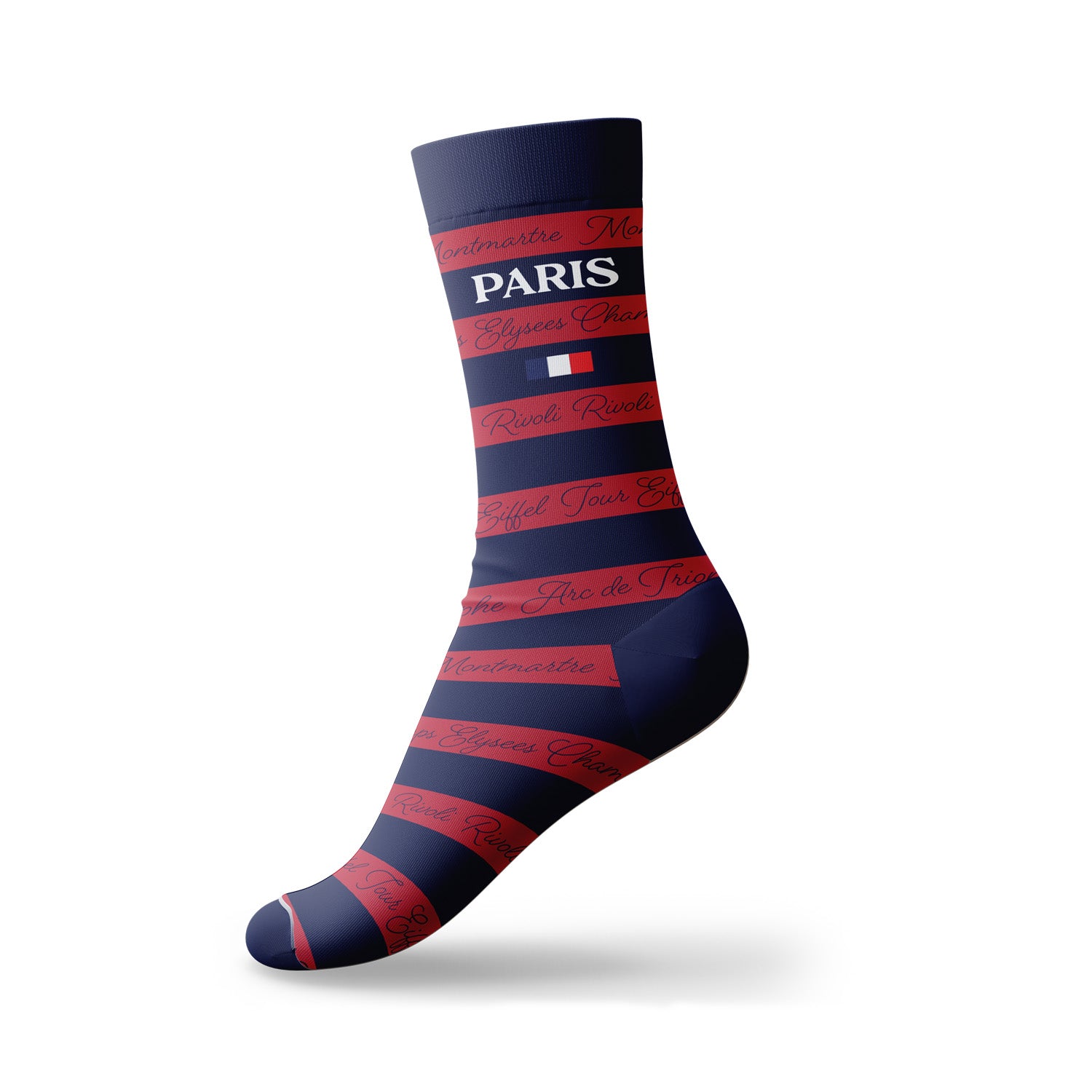 CHAUSSETTES MARINIERE TYPO ROUGE