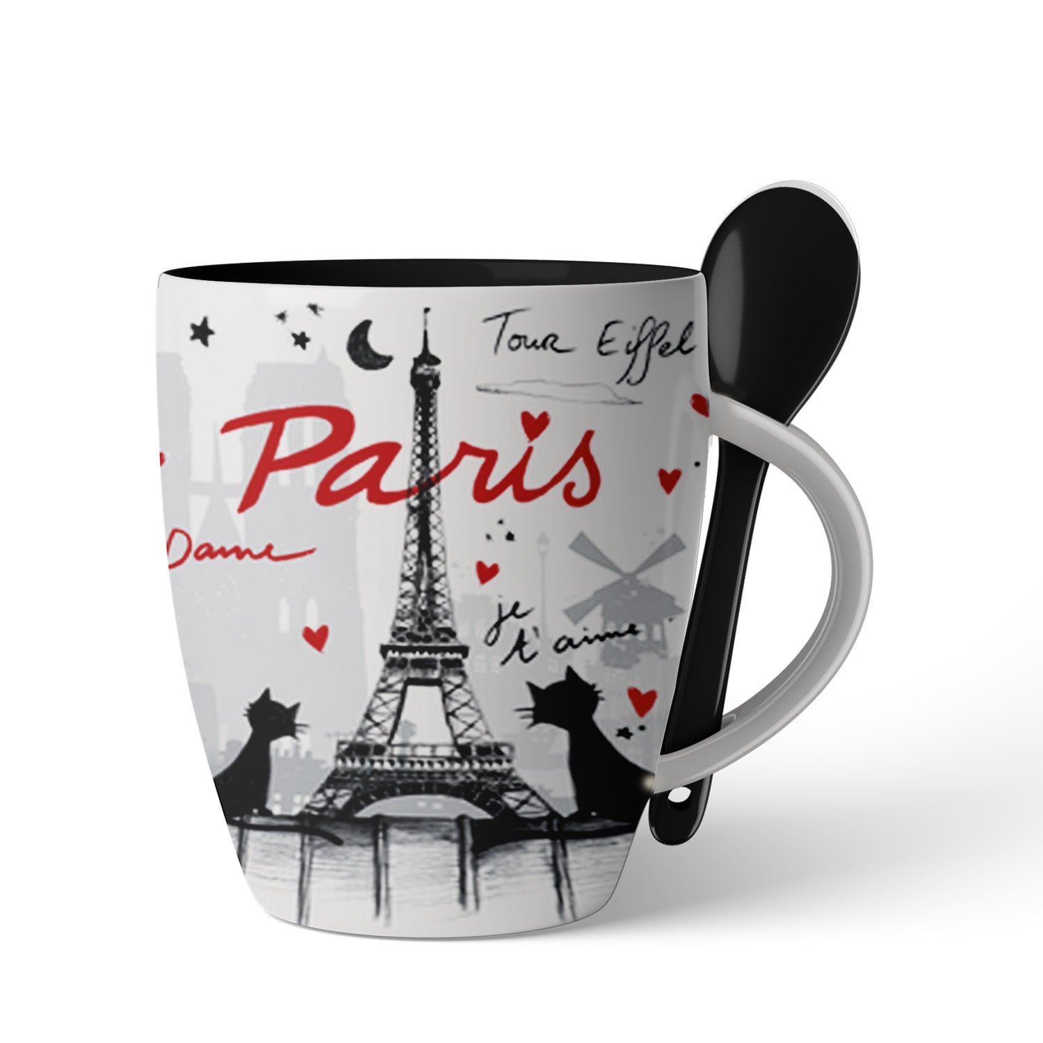 MUG020 - MINI MUG SPOON CHATS AMOUREUX #8798