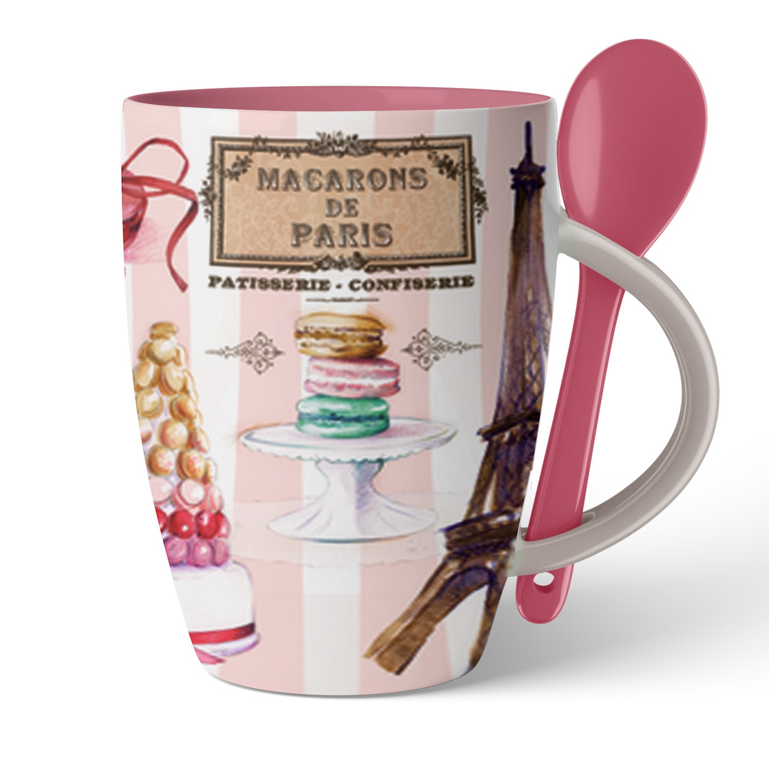 MUG034 - MUG SPOON MACARON ROSE #8743